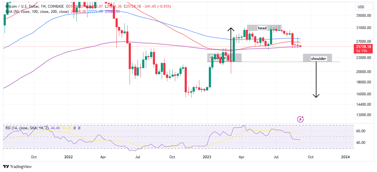 Read more about the article BTC Price Yet To Bottom Out, Forming H&S Pattern